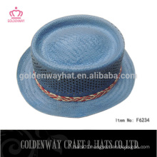 paper straw panama hats blue top hats